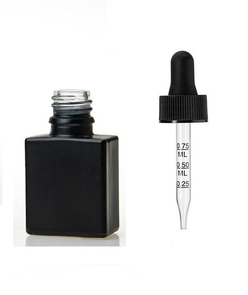 15ml Square Black Glass